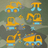 Pi Funny Pi Day 3.14 Construction Trucks Legacy Tie Dye Trucker Hat