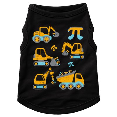 Pi Funny Pi Day 3.14 Construction Trucks Doggie Tank