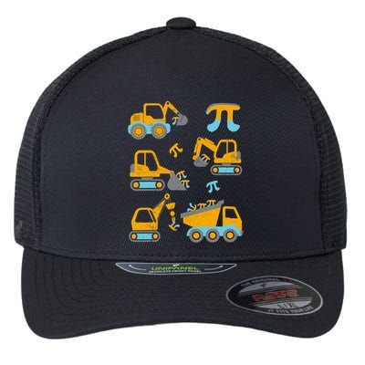 Pi Funny Pi Day 3.14 Construction Trucks Flexfit Unipanel Trucker Cap