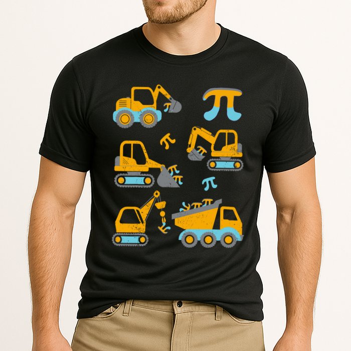 Pi Funny Pi Day 3.14 Construction Trucks Performance Shirt