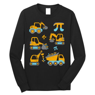 Pi Funny Pi Day 3.14 Construction Trucks Long Sleeve Shirt