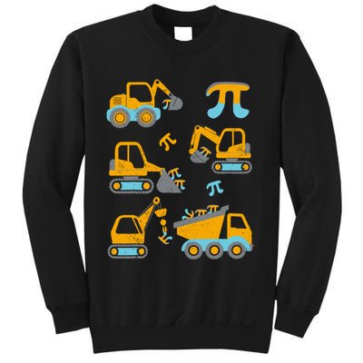 Pi Funny Pi Day 3.14 Construction Trucks Sweatshirt