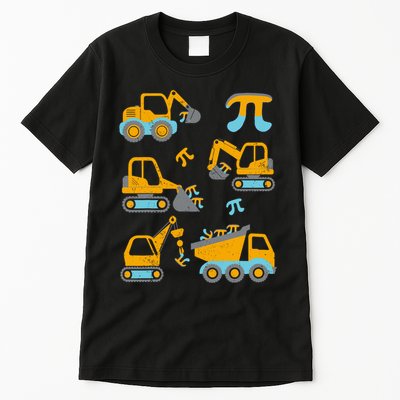 Pi Funny Pi Day 3.14 Construction Trucks Tall T-Shirt