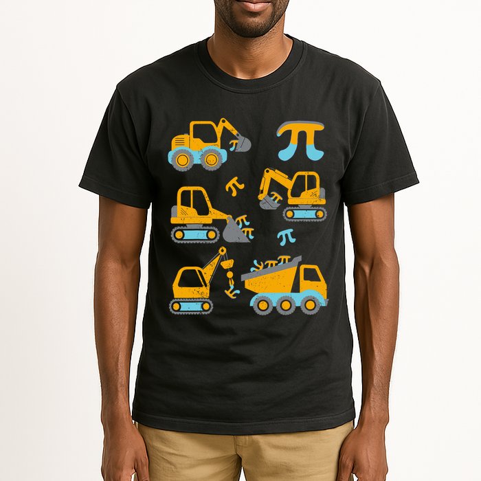 Pi Funny Pi Day 3.14 Construction Trucks Tall T-Shirt