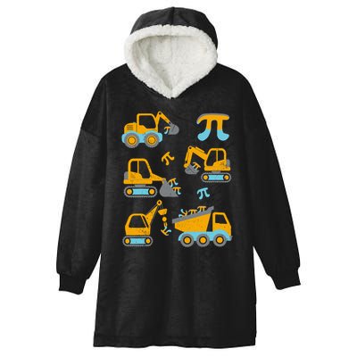 Pi Funny Pi Day 3.14 Construction Trucks Hooded Wearable Blanket