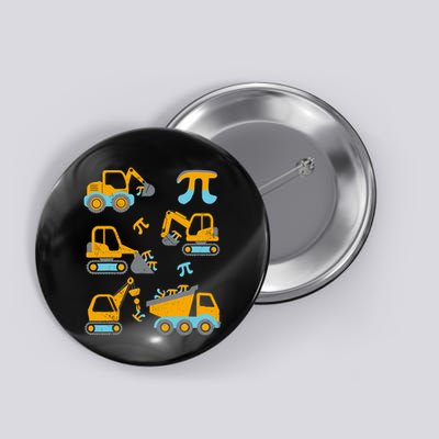 Pi Funny Pi Day 3.14 Construction Trucks Button