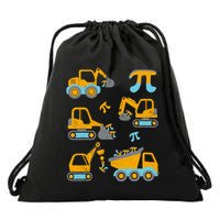 Pi Funny Pi Day 3.14 Construction Trucks Drawstring Bag