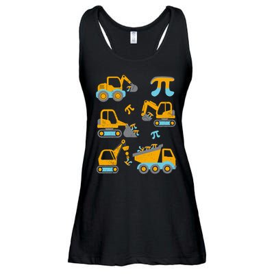Pi Funny Pi Day 3.14 Construction Trucks Ladies Essential Flowy Tank
