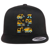 Pi Funny Pi Day 3.14 Construction Trucks Flat Bill Trucker Hat