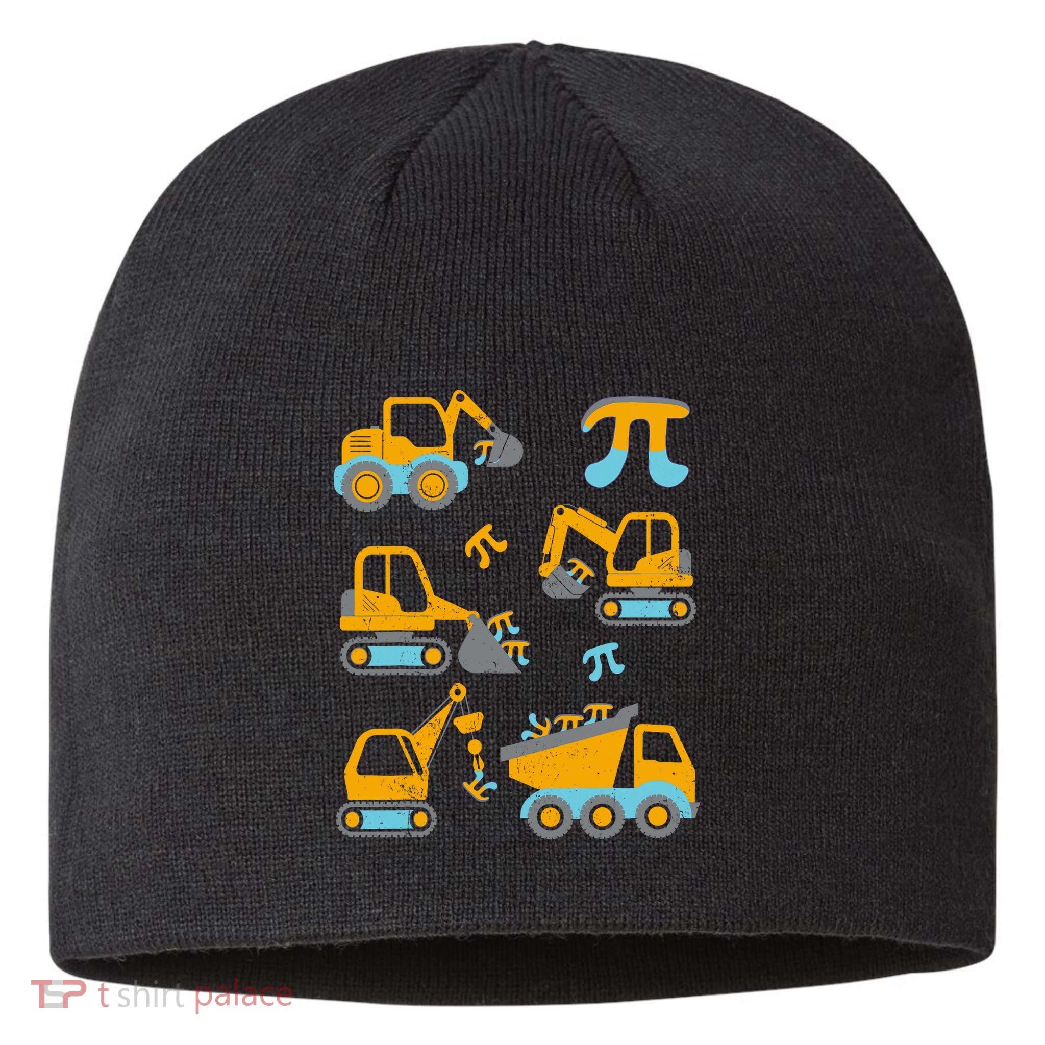 Pi Funny Pi Day 3.14 Construction Trucks Sustainable Beanie