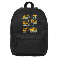 Pi Funny Pi Day 3.14 Construction Trucks 16 in Basic Backpack