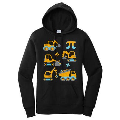 Pi Funny Pi Day 3.14 Construction Trucks Women's Pullover Hoodie