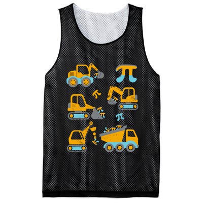 Pi Funny Pi Day 3.14 Construction Trucks Mesh Reversible Basketball Jersey Tank