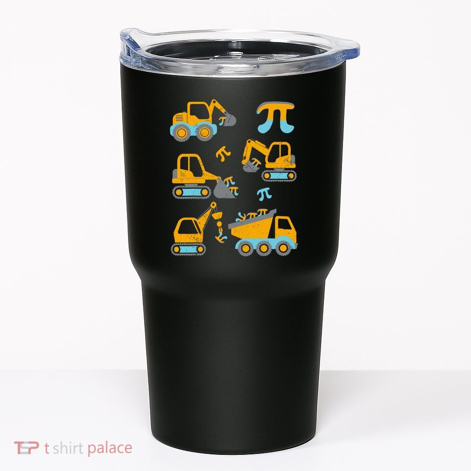 Pi Funny Pi Day 3.14 Construction Trucks Tumbler