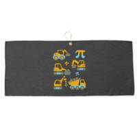 Pi Funny Pi Day 3.14 Construction Trucks Large Microfiber Waffle Golf Towel