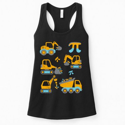 Pi Funny Pi Day 3.14 Construction Trucks Womens Tank Top