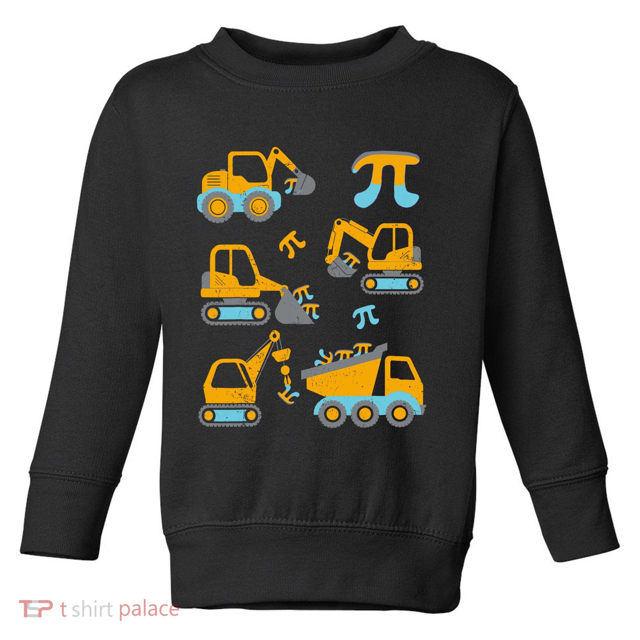 Pi Funny Pi Day 3.14 Construction Trucks Toddler Sweatshirt