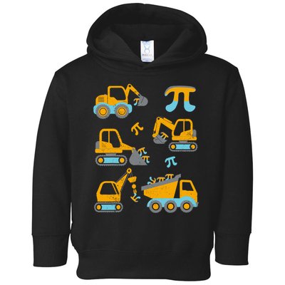 Pi Funny Pi Day 3.14 Construction Trucks Toddler Hoodie