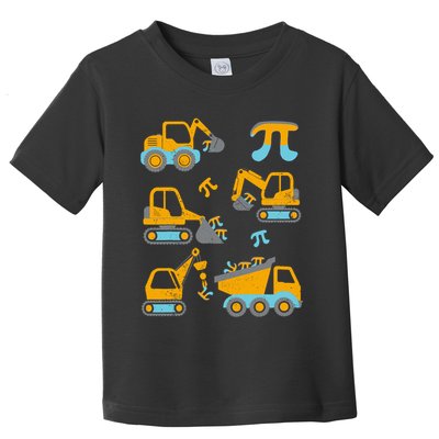 Pi Funny Pi Day 3.14 Construction Trucks Toddler T-Shirt