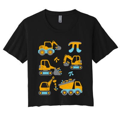 Pi Funny Pi Day 3.14 Construction Trucks Crop Top
