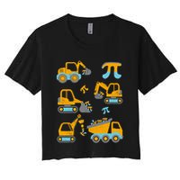 Pi Funny Pi Day 3.14 Construction Trucks Crop Top