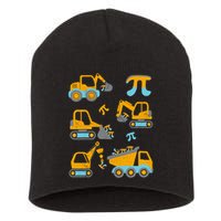 Pi Funny Pi Day 3.14 Construction Trucks Short Acrylic Beanie