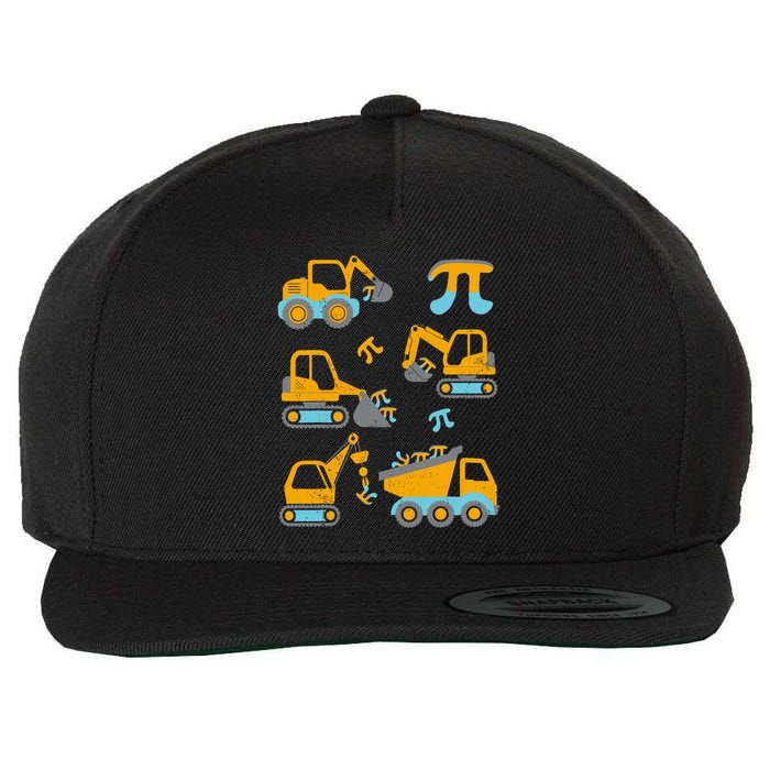 Pi Funny Pi Day 3.14 Construction Trucks Wool Snapback Cap