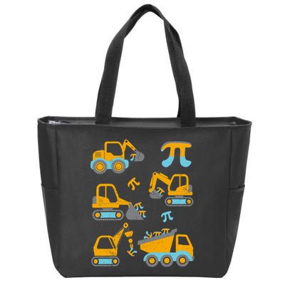 Pi Funny Pi Day 3.14 Construction Trucks Zip Tote Bag