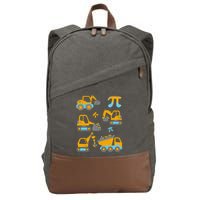 Pi Funny Pi Day 3.14 Construction Trucks Cotton Canvas Backpack