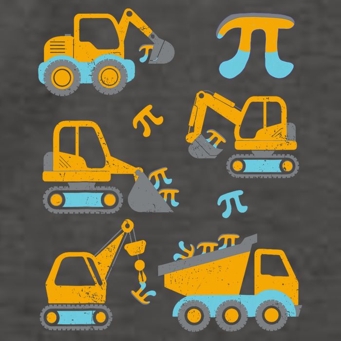 Pi Funny Pi Day 3.14 Construction Trucks Vector Backpack
