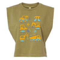 Pi Funny Pi Day 3.14 Construction Trucks Garment-Dyed Women's Muscle Tee
