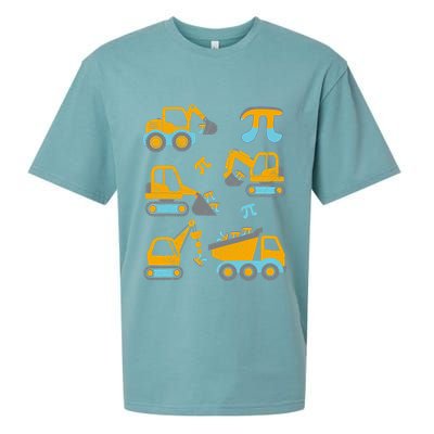 Pi Funny Pi Day 3.14 Construction Trucks Sueded Cloud Jersey T-Shirt