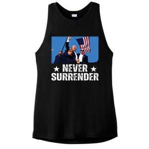 Pray For President Trump Never Surrender God Bless Trump Ladies PosiCharge Tri-Blend Wicking Tank