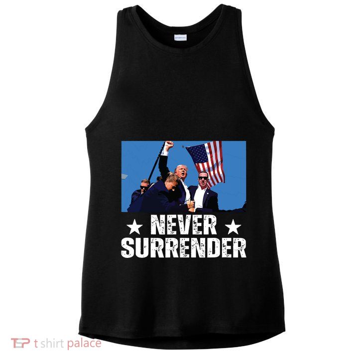 Pray For President Trump Never Surrender God Bless Trump Ladies PosiCharge Tri-Blend Wicking Tank