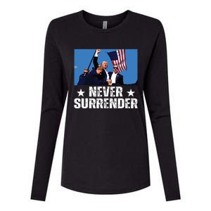 Pray For President Trump Never Surrender God Bless Trump Womens Cotton Relaxed Long Sleeve T-Shirt