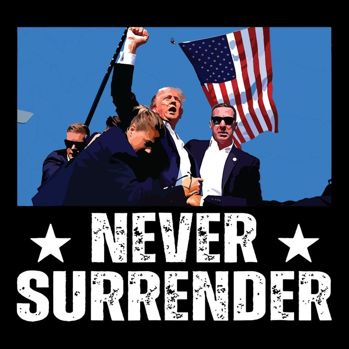 Pray For President Trump Never Surrender God Bless Trump Cooling Performance Crew T-Shirt