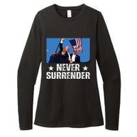 Pray For President Trump Never Surrender God Bless Trump Womens CVC Long Sleeve Shirt