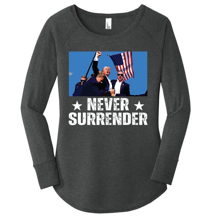 Pray For President Trump Never Surrender God Bless Trump Women's Perfect Tri Tunic Long Sleeve Shirt