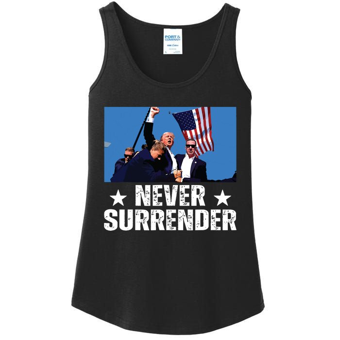 Pray For President Trump Never Surrender God Bless Trump Ladies Essential Tank