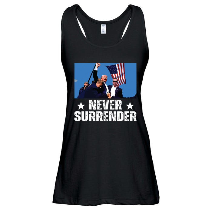 Pray For President Trump Never Surrender God Bless Trump Ladies Essential Flowy Tank