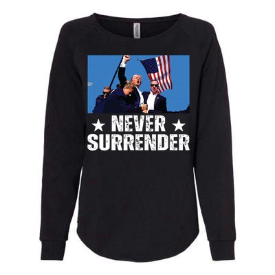 Pray For President Trump Never Surrender God Bless Trump Womens California Wash Sweatshirt