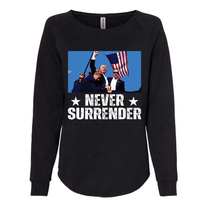 Pray For President Trump Never Surrender God Bless Trump Womens California Wash Sweatshirt