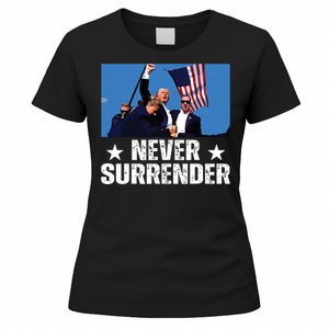 Pray For President Trump Never Surrender God Bless Trump Women's T-Shirt