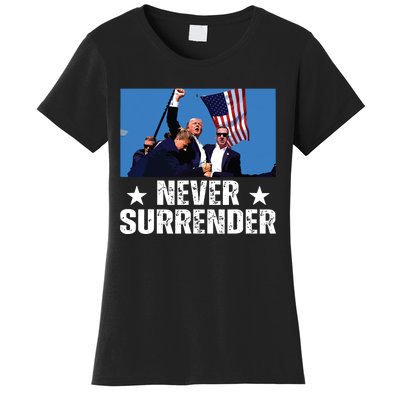 Pray For President Trump Never Surrender God Bless Trump Women's T-Shirt