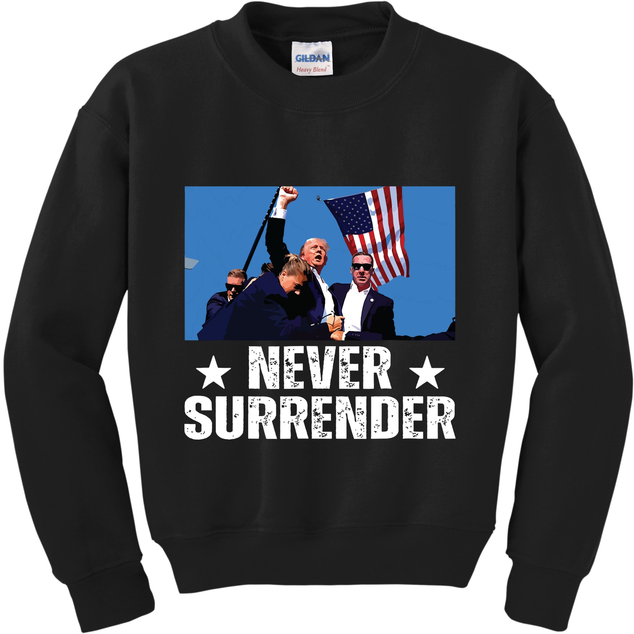 Pray For President Trump Never Surrender God Bless Trump Kids Sweatshirt