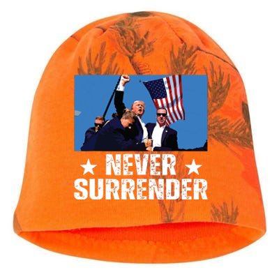 Pray For President Trump Never Surrender God Bless Trump Kati - Camo Knit Beanie