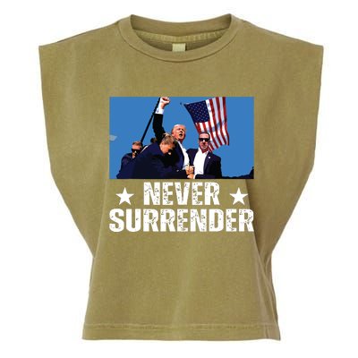 Pray For President Trump Never Surrender God Bless Trump Garment-Dyed Women's Muscle Tee