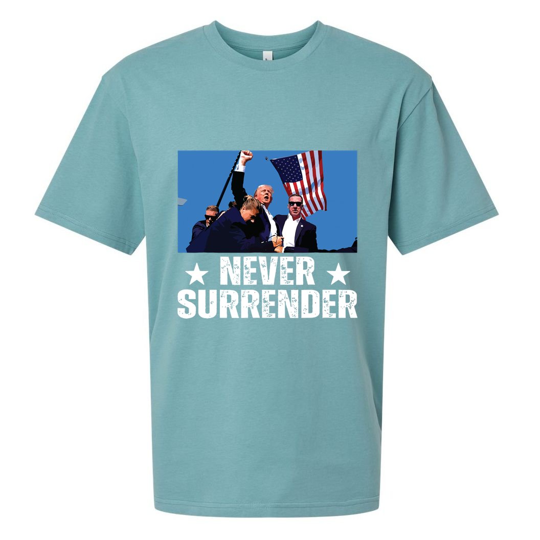 Pray For President Trump Never Surrender God Bless Trump Sueded Cloud Jersey T-Shirt