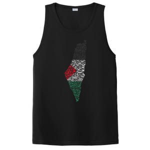 Palestine Free Palestine in Arabic Free Gaza Palestine Flag PosiCharge Competitor Tank