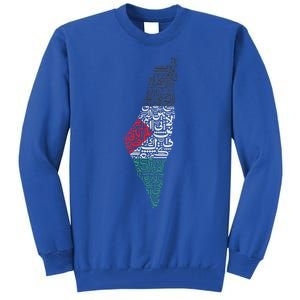 Palestine Free Palestine in Arabic Free Gaza Palestine Flag Tall Sweatshirt